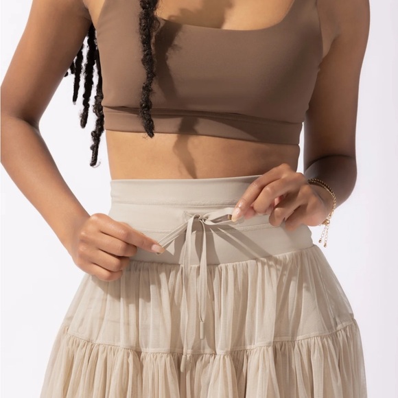 POPFLEX Women's Cream Mini Skirt - Picture 2 of 2